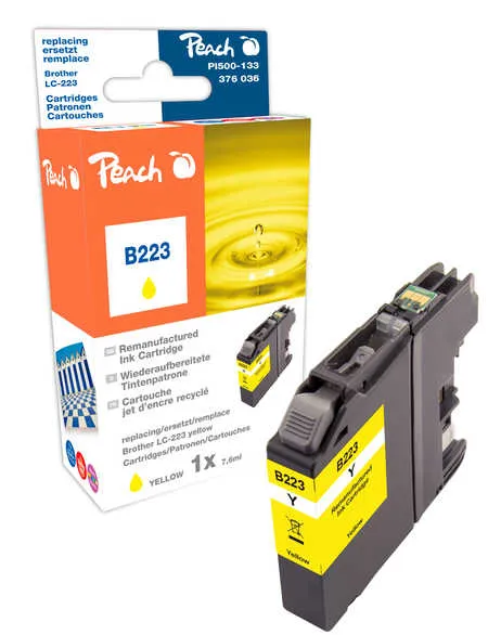 Peach Cartouche d'encre  jaune, compatible avec
 LC-223Y Brother MFCJ 480 DW