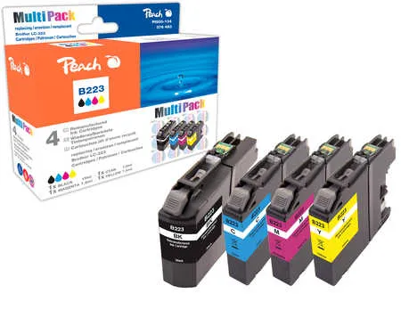 Peach  Multipack avec puce, compatible avec
 LC-223VALBP Brother MFCJ 480 DW