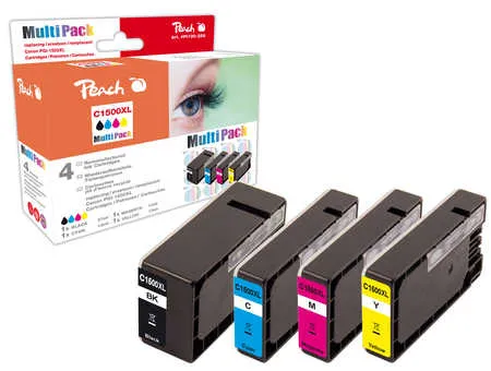 Peach Multipack  avec puce, compatible avec
 PGI-1500XL, 9182B004 Canon Maxify MB 2100 Series