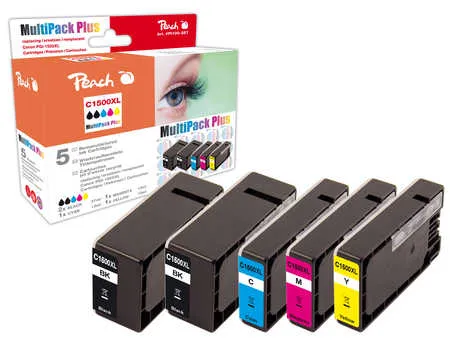 Peach Multipack Plus  avec puce, compatible avec
 PGI-1500XL, 9182B004 Canon Maxify MB 2100 Series