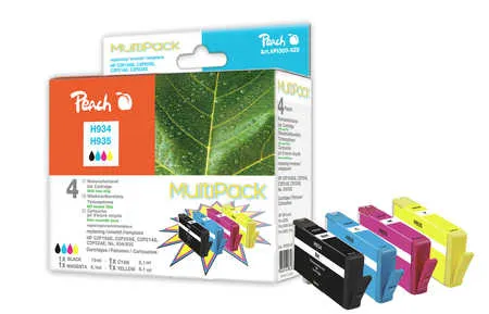 Peach  Combi Pack compatible avec
 No. 934, No. 935, C2P19A, C2P20A, C2P21A, C2P22A HP OfficeJet 6820