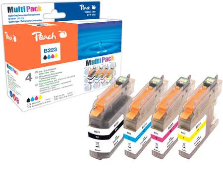 Peach  Multipack avec puce, compatible avec
 LC-223VALBP Brother MFCJ 480 DW