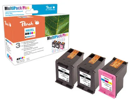 Peach  Multipack Plus compatible avec
 No. 62XL, C2P05AE*2, C2P07AE HP Envy 5661 e-All-in-One