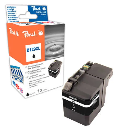Peach  cartouche d'encre noire XXL, compatible avec
 LC-129XLBK Brother MFCJ 6520 DW