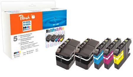Peach Multipack Plus  compatible avec
 LC-129VALBP Brother MFCJ 6520 DW