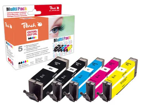 Peach  Multi Pack, compatible avec
 PGI-570XL, CLI-571XL Canon Pixma TS 6050 Series