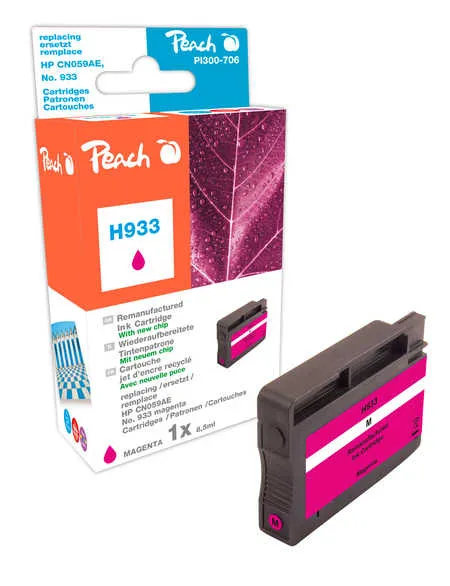 Peach  cartouche d'encre magenta compatible avec
 No. 933 m, CN059A HP OfficeJet 7110