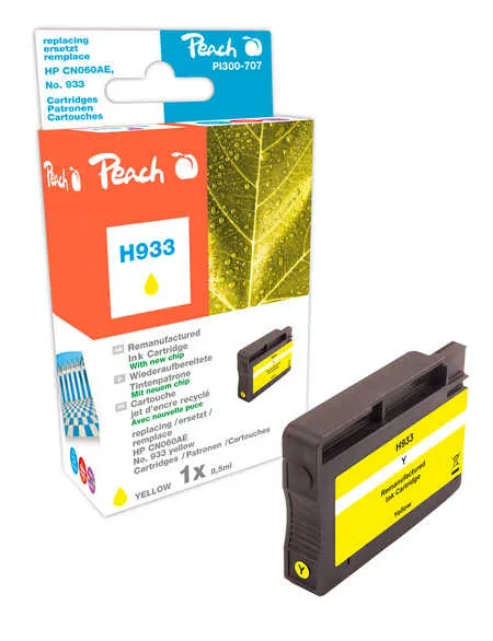 Peach  cartouche d'encre jaune compatible avec
 No. 933 y, CN060A HP OfficeJet 7110