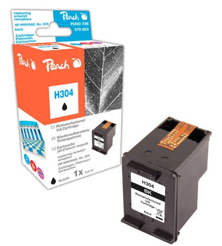 Peach  tête d'impression noire compatible avec
 No. 304 bk, N9K06AE HP DeskJet 3720 Series