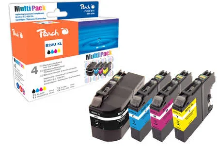 Peach Multipack , compatible avec
 LC-22UXL Brother DCPJ 785 DW
