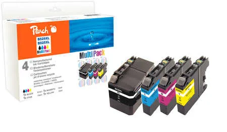 Peach Multipack , compatible avec
 LC-529, LC-525XL Brother DCPJ 105