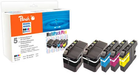 Peach Multipack Plus  compatible avec
 LC-529, LC-525XL Brother DCPJ 105