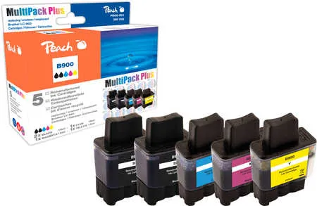 Peach  Multipack Plus, compatible avec
 LC-900VAL Brother Fax 1840 C