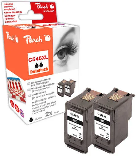 Peach  Double Pack tête d'impression noir compatible avec
 PG-545XL*2, 8286B001*2 Canon Pixma IP 2820