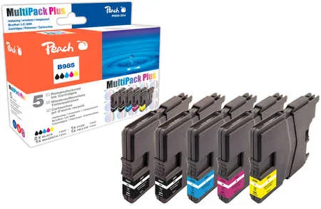 Peach  Multipack Plus, compatible avec
 LC-985 Brother DCPJ 125