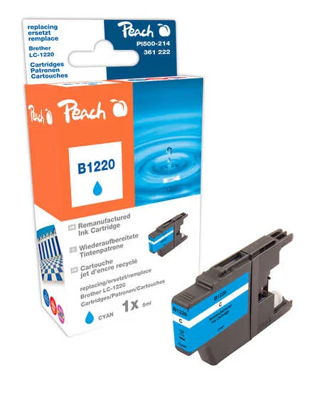 Peach Cartouche d'encre  cyan, compatible avec
 LC-1220C Brother DCPJ 725 DW