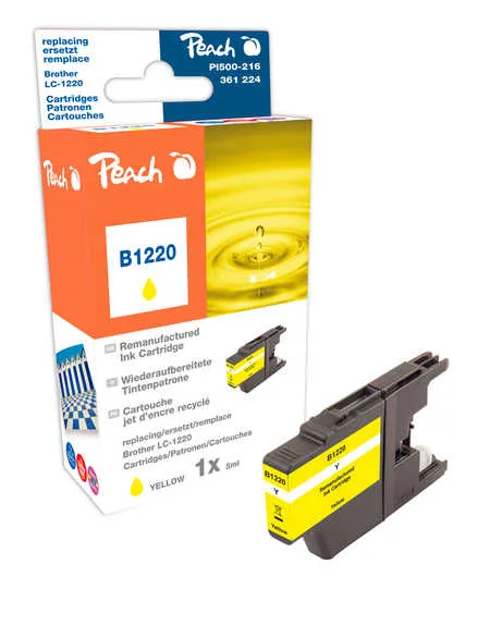 Peach Cartouche d'encre  jaune, compatible avec
 LC-1220Y Brother DCPJ 725 DW