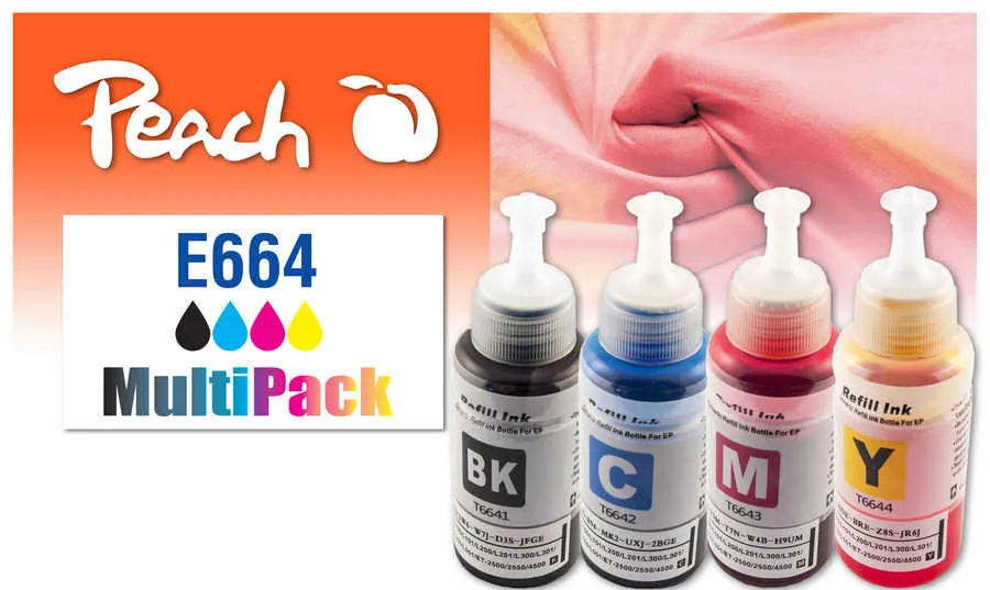 Peach  Multi Pack, compatible avec
 No. 664, T664640 Epson EcoTank ITS L 3070