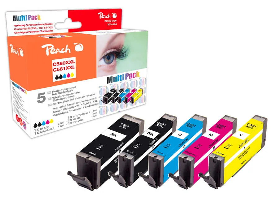 Peach  Multipack, XXL compatible avec
 PGI-580XXL, CLI-581XXL Canon Pixma TS 9100 Series