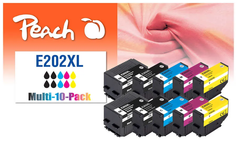 Peach  Pack de 10, compatible avec
 No. 202XL, T02G1*2, T02H1, T02H2, T02H3, T02H4 Epson Expression Premium XP-6100