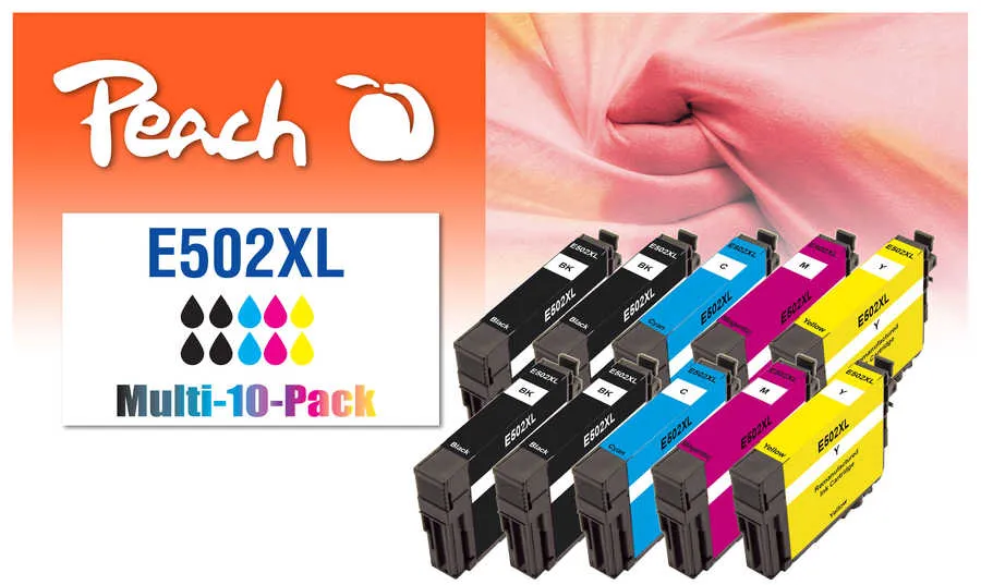 Peach  Pack de 10, compatible avec
 No. 502XL Epson Expression Home XP-5100