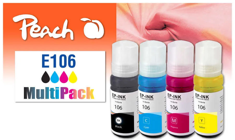 Peach  Multi Pack, compatible avec
 No. 106 Epson EcoTank ET-7700 Series