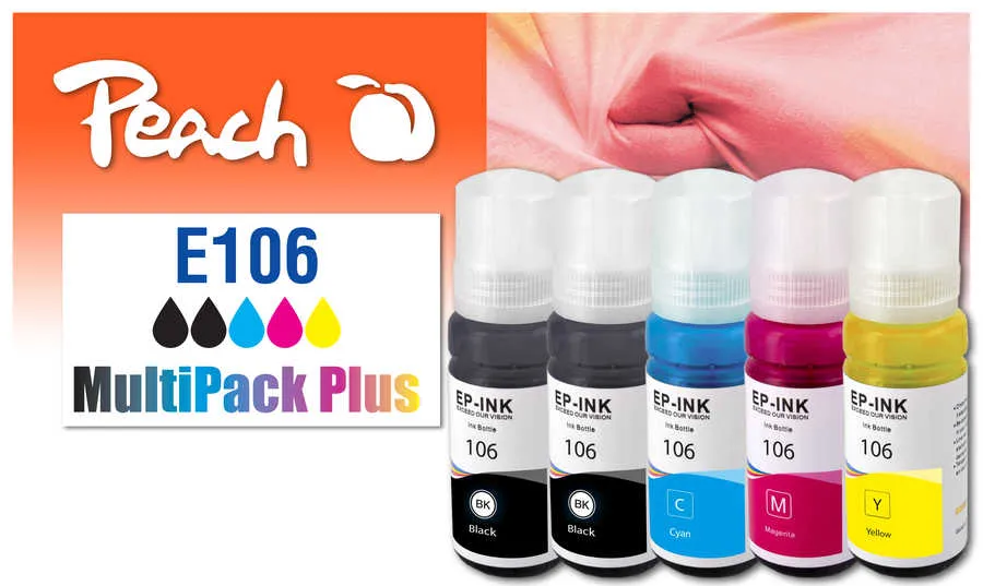 Peach Multipack Plus  compatible avec
 No. 106 Epson EcoTank ET-7700 Series