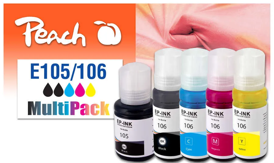 Peach  Multi Pack, compatible avec
 No. 105, No. 106 Epson EcoTank ET-7700 Series