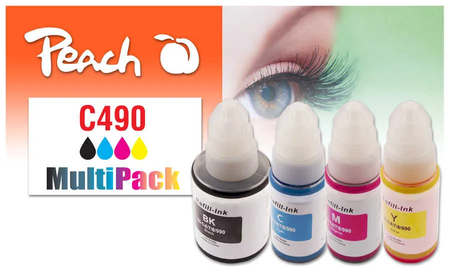 Peach  Multi Pack, compatible avec
 GI-490 Canon Pixma G 1410