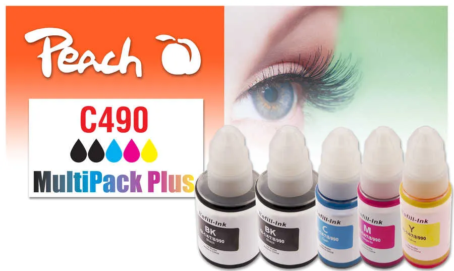 Peach Multipack Plus  compatible avec
 GI-490 Canon Pixma G 1410