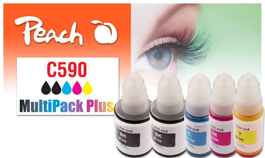Peach Multipack Plus  compatible avec
 GI-590 Canon Pixma G 4410