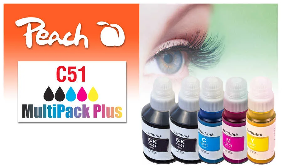 Peach Multipack Plus  compatible avec
 GI-51 Canon Pixma G 2560