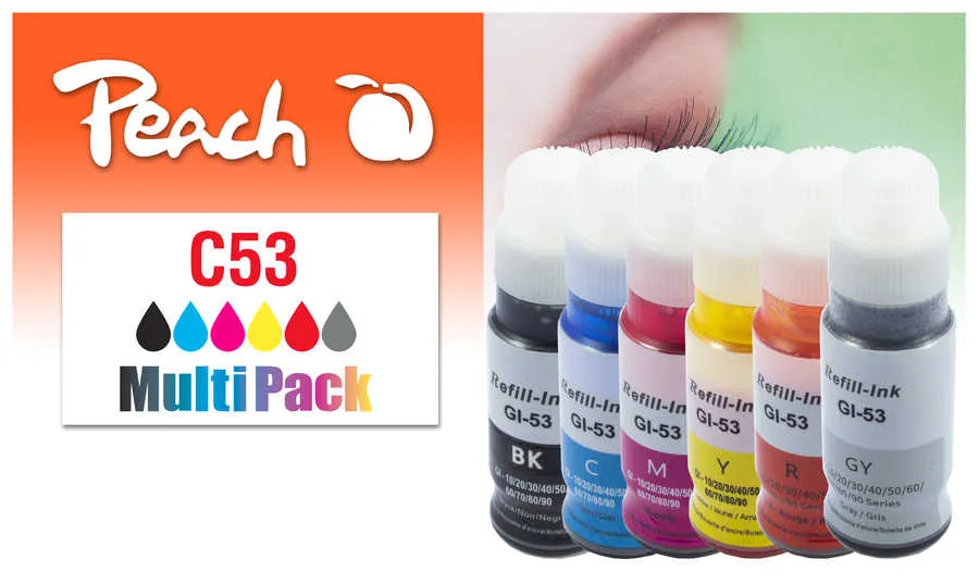 Peach  Multi Pack, compatible avec
 GI-53 Canon Pixma G 650