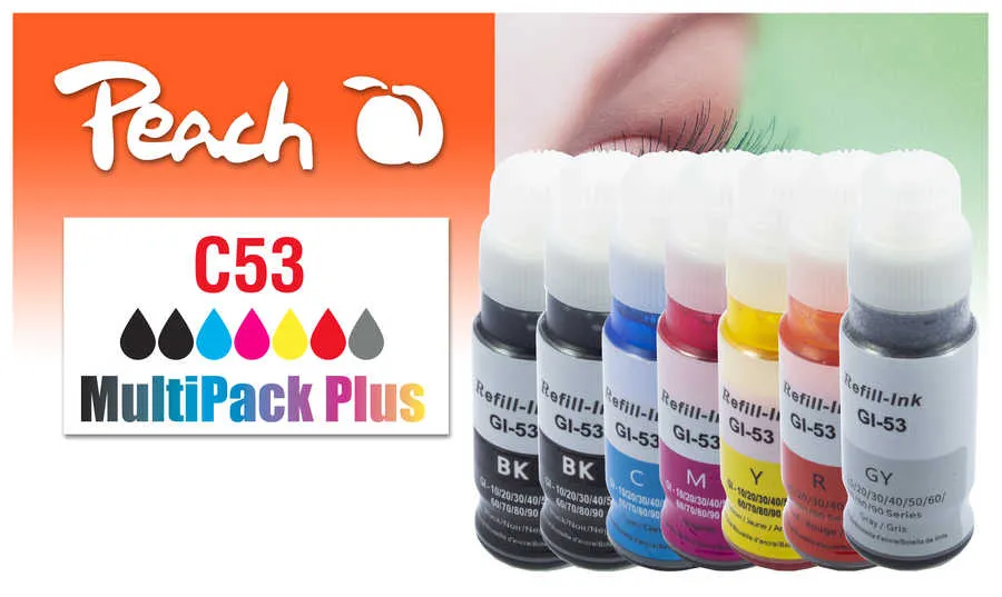 Peach Multipack Plus  compatible avec
 GI-53 Canon Pixma G 650