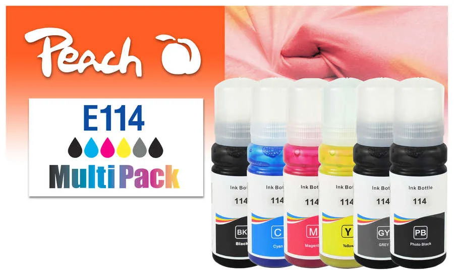 Peach  Multi Pack, compatible avec
 No. 114 Epson EcoTank ET-8500