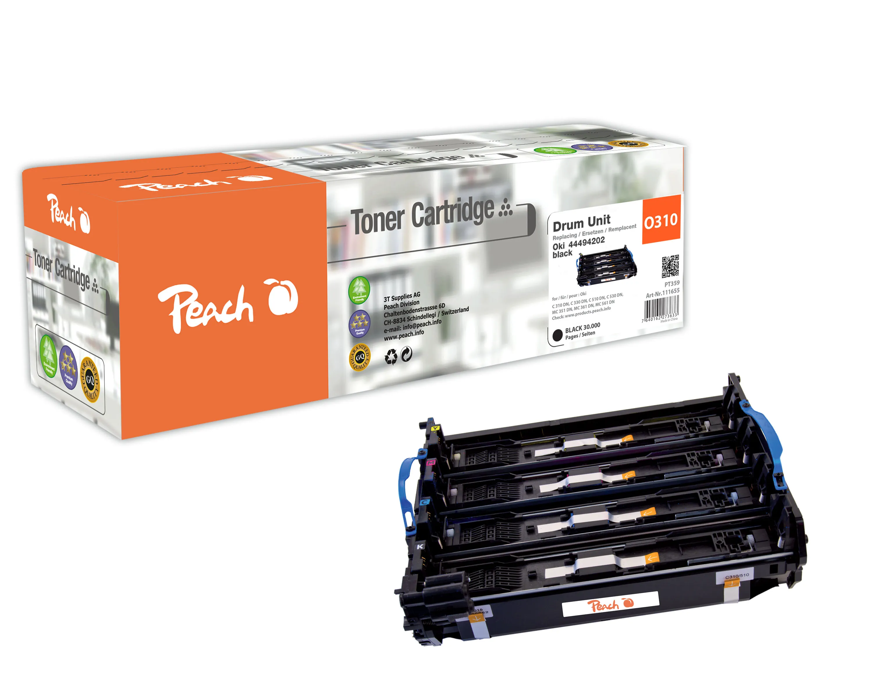 Peach  Toner Module noire, compatible avec
 CLT-K504S/ELS, SU158A Samsung Xpress C 1800 Series