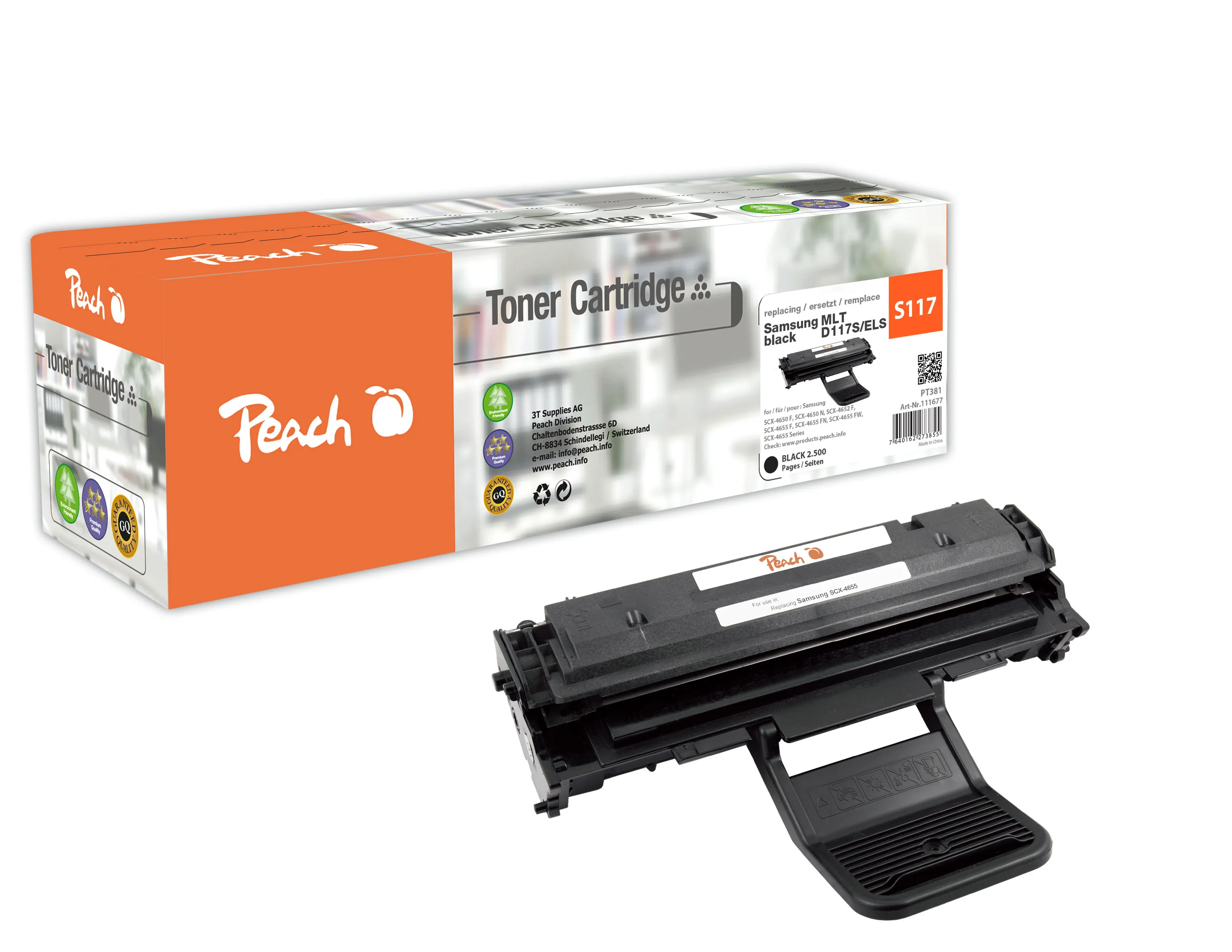 Peach  Toner Module noire, compatible avec
 MLT-D117S/ELS Samsung SCX-4652 F