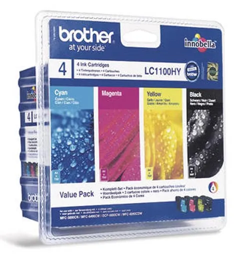 Original Encre originale paquet valeur HY, noir, couleur
 LC-1100VALBP Brother MFC-6490 CW