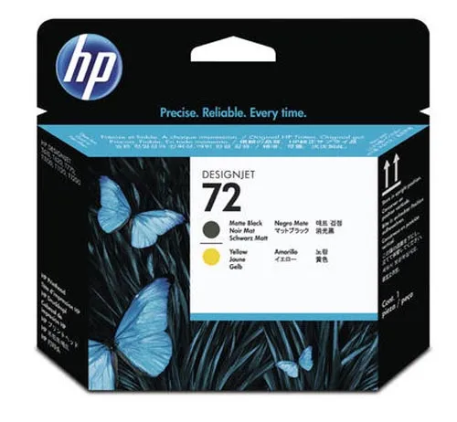 Original Tête d'impression originale noire mate/jaune HP DesignJet T 1200 PS