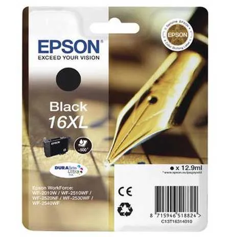 Original Cartouche d'encre noire originale, XL
 No. 16XL bk, C13T16314010 Epson WorkForce WF-2530 WF