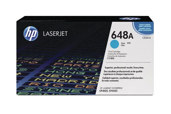 Original Cartouche de toner cyan originale
 No. 648A C, CE261A HP Color LaserJet Enterprise CP 4025 N