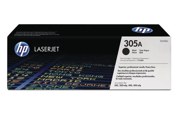 Original Cartouche de toner noir originale
 No. 305A BK, CE410A HP LaserJet Pro 300 Series