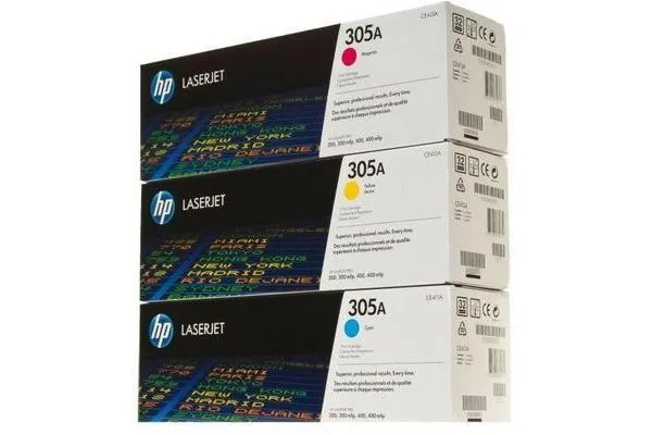 Original Toner Tri-Pack CMY
 No. 305A, CF370AM HP Color LaserJet Enterprise CP 4025 N