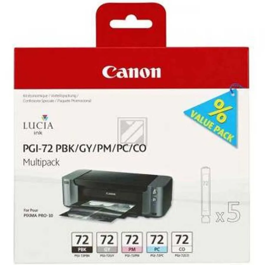 Original Cartouches d'encre Multipack originale PBK/GY/PM/PC/CO Canon Pixma PRO-10