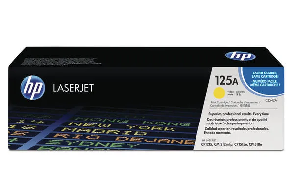 Original Cartouche de toner jaune originale
 No. 125A Y, CB542A HP Color LaserJet CM 1312 EB MFP