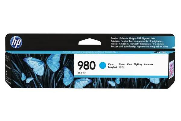 Original Cartouche d'encre cyan originale
 No. 980 c, D8J07A HP OfficeJet Enterprise Color Flow X 585 z MFP