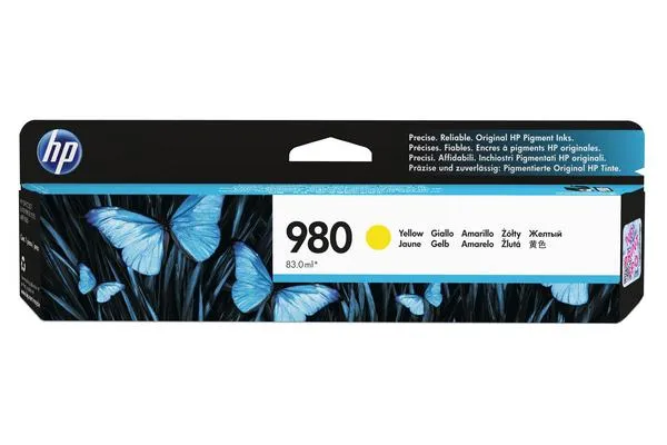 Original Cartouche d'encre jaune originale
 No. 980 y, D8J09A HP OfficeJet Enterprise Color Flow X 585 z MFP