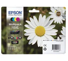 Original Cartouches d'encre Multipack originale XL BKCMY
 No. 18XL, C13T18164010 Epson Expression Home XP-302