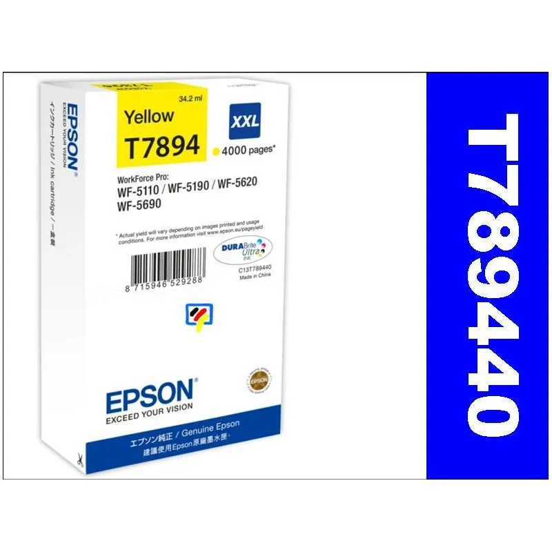 Original Cartouche d'encre originale XXL, jaune
 No. 79XXL y, C13T78944010 Epson WorkForce Pro WF-5600 Series