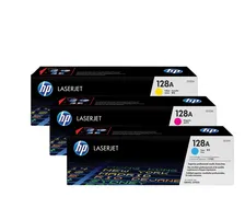 Original 3 cartouches toner original CMY (Rainbow-Kit)
 No. 128A, CF371AM HP LaserJet Pro CP 1525
